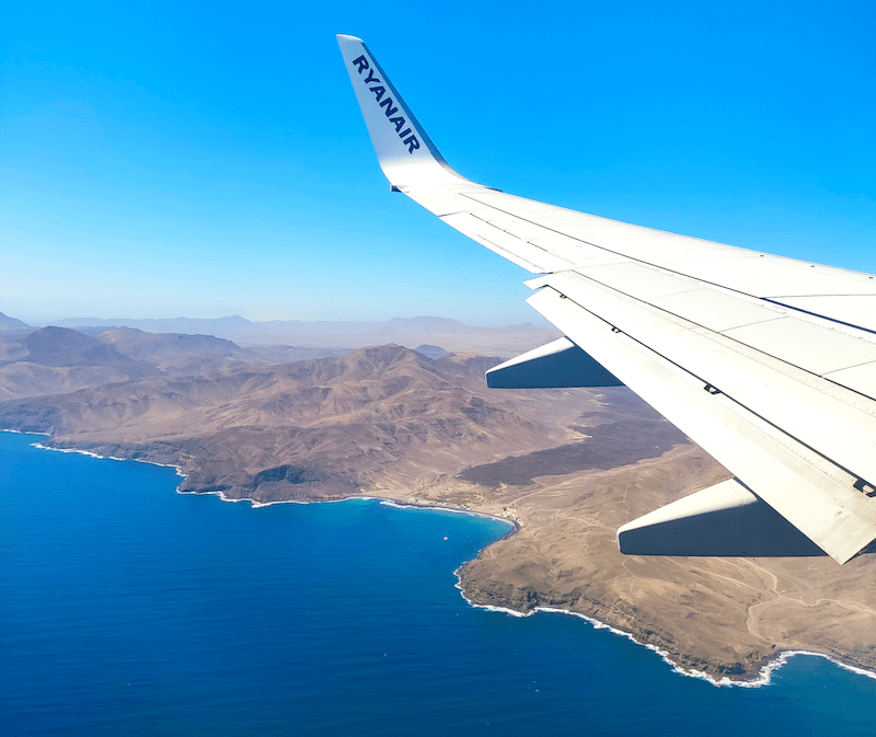 Las vistas de Fuerteventura desde el avión prometían lo que íbamos a vivir