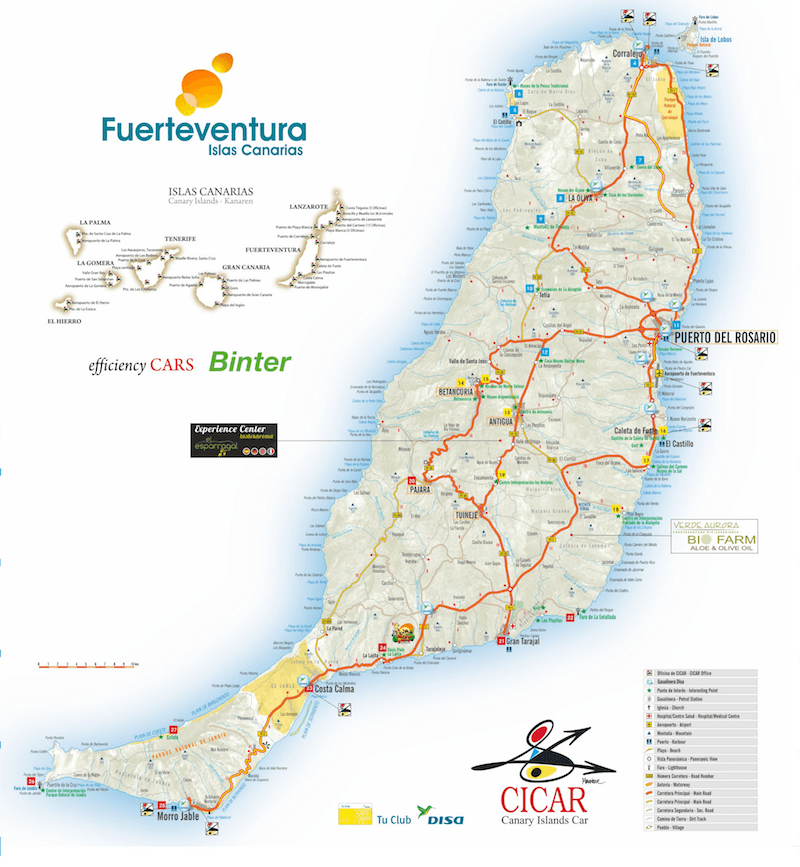 Mapa turístico Fuerteventura